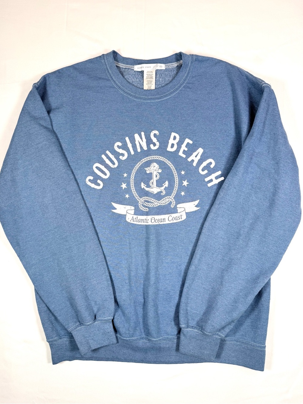 ALTAR’D STATE Women Cousins Beach Sweatshirt XS S Coastal Nautical Preppy Beachy